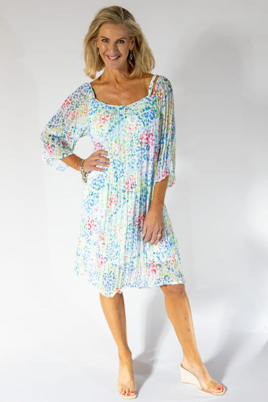 Scrunch Sheer Midi Dress & Petti